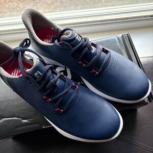 NIB FootJoy Womens Golf Shoes size 8M Navy and Red